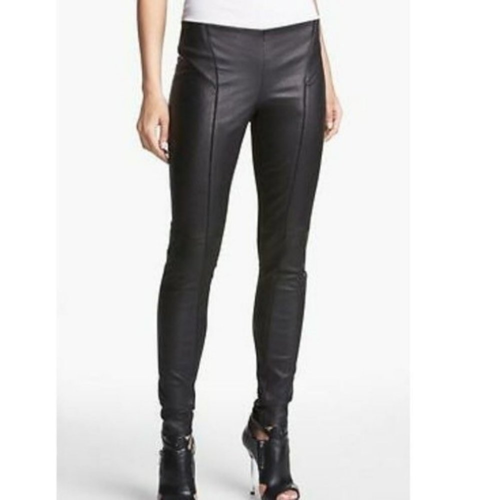 Theory Black Leather Leggings